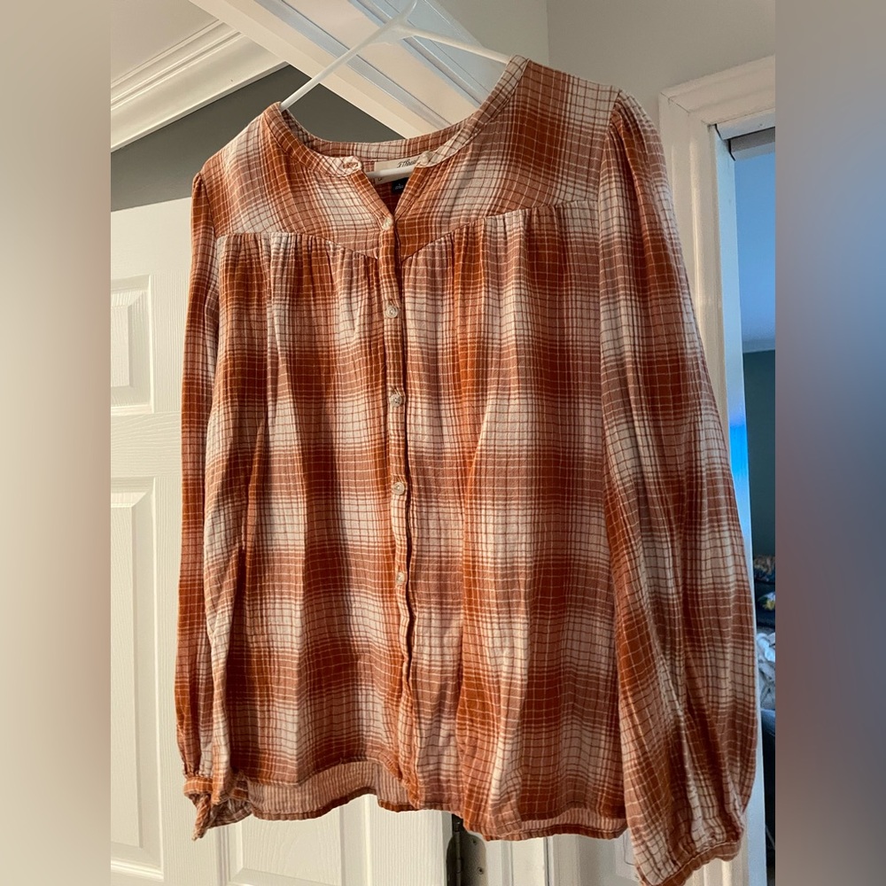 Universal Thread Rust Checkered Shirt
